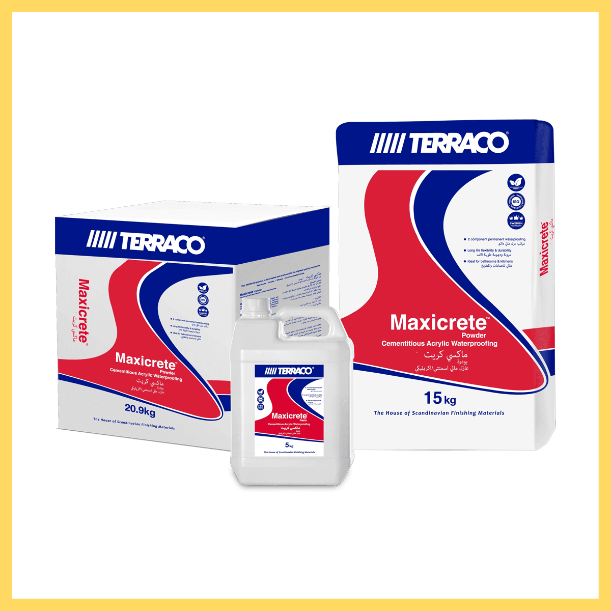 Terraco Maxicrete – عزل مائي إسمنتي مرن ثنائي المكونات